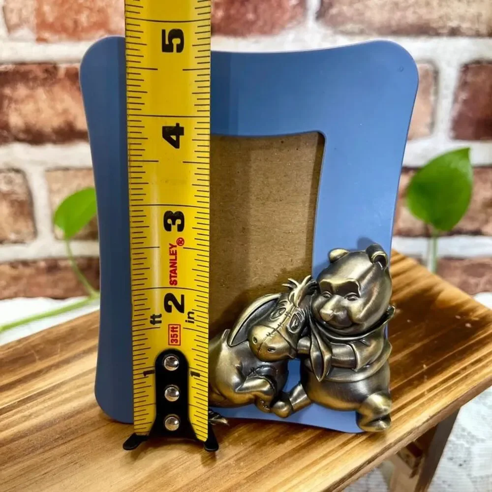 VTG 2001 Disney Winnie the Pooh & Eeyore Lavender Brass Picture Frame